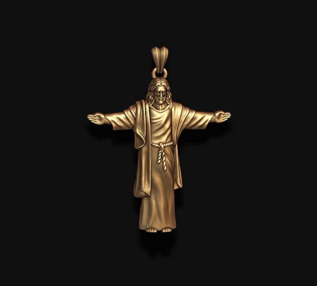 Jesus pendant 3D Print Model .c4d .max .obj .3ds .fbx .stl .blend 