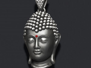 Buddha head pendant with gems 3D Print Model