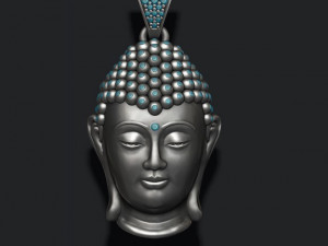 Buddha head pendant with gems 3Dプリントモデル