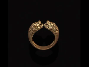 Two head lion ring 3D Print Model