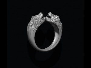Two head lion ring Modèles 3D en vedette