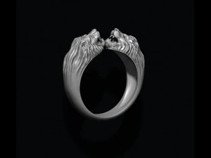 Two head lion ring 3D Print Model