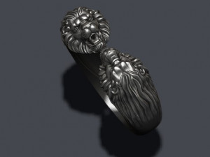 Two head lion ring Modèles 3D en vedette