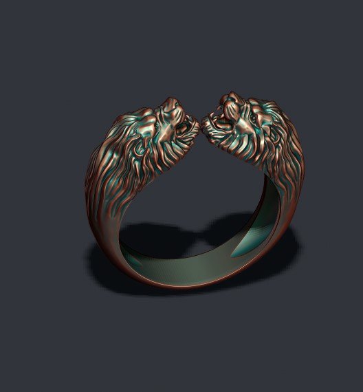 Aggressive lion ring sale