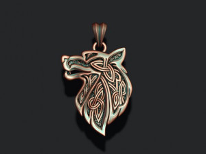 Celtic wolf ornaments pendant 3D Print Model