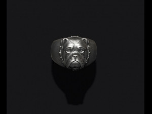 Boxer head dog ring 3Dプリントモデル
