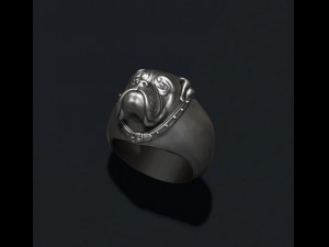 Boxer head dog ring 3Dプリントモデル