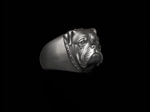 Boxer head dog ring 3Dプリントモデル