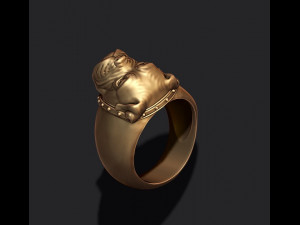 Boxer head dog ring 3Dプリントモデル