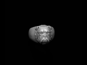 Boxer head dog ring 3Dプリントモデル