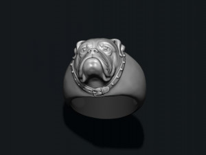 Boxer head dog ring 3Dプリントモデル