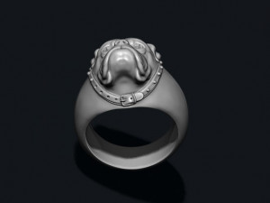 Boxer head dog ring 3Dプリントモデル