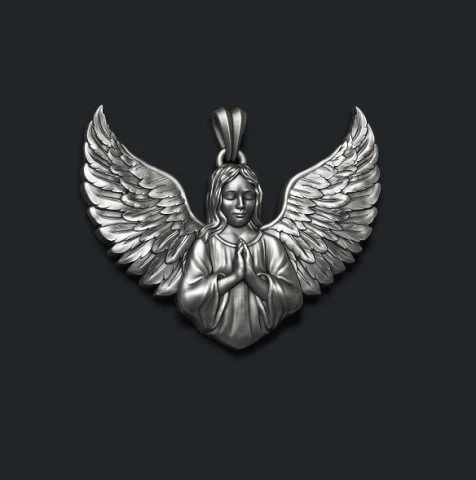 Girl angel pendant 3D print model 3D Print Model .c4d .max .obj .3ds .fbx .stl .blend 