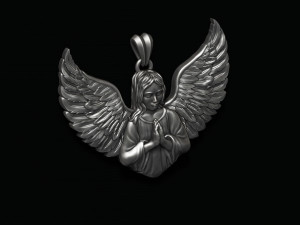 गर्ल एंजेल पेंडेंट 3डी प्रिंट मॉडल 3D प्रिंट मॉडल