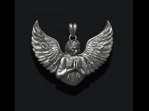 Girl angel pendant v2 Modèles 3D en vedette