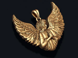 Girl angel pendant v2 3D Print Model