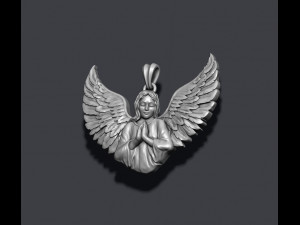 Girl angel pendant v2 Modèles 3D en vedette