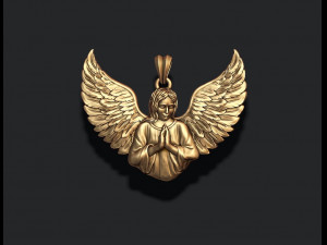 Girl angel pendant v2 Modèles 3D en vedette