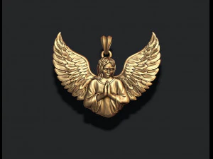 Girl angel pendant v2 3D Print Model