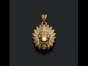 Native skull pendant 3D print model 3Dプリントモデル