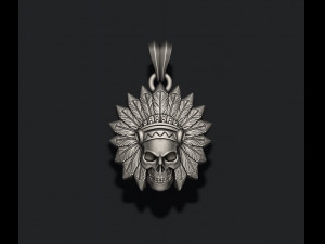 Native skull pendant 3D print model Model Cetak 3D