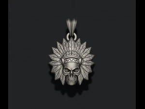 Native skull pendant 3D print model 3D Print Model