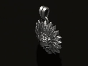 Native skull pendant 3D print model Model Cetak 3D