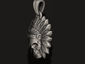 Native skull pendant 3D print model Model Cetak 3D