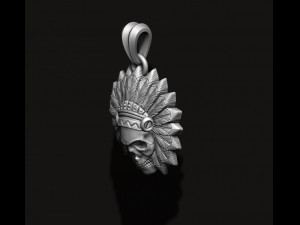 Native skull pendant 3D print model Model Cetak 3D