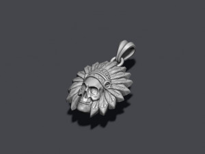 Native skull pendant 3D print model Model Cetak 3D