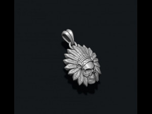 Native skull pendant 3D print model Model Cetak 3D
