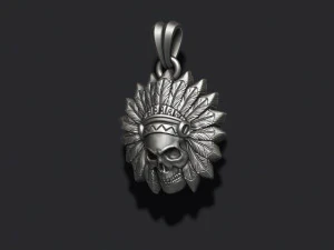 Native skull pendant 3D print model 3D Print Model