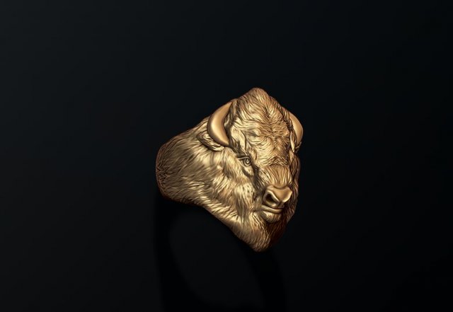Buffalo ring 3D 打印模型 .c4d .max .obj .3ds .fbx .stl .blend 