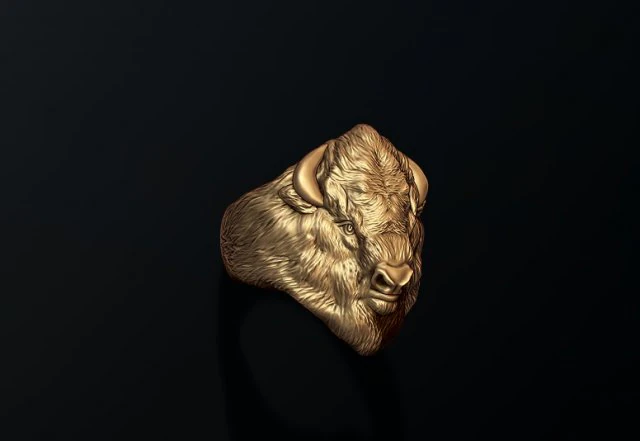 Buffalo ring 3D Print Model .c4d .max .obj .3ds .fbx .stl .blend 