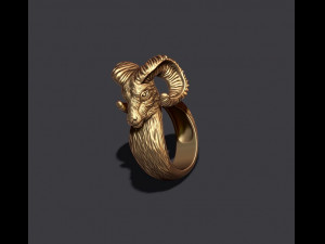 Ram Goat Aries Capricorn ring 3D प्रिंट मॉडल