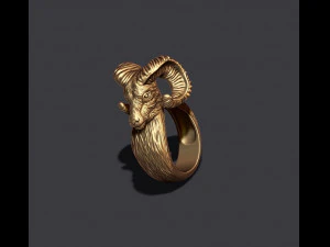 Ram Goat Aries Capricorn ring 3D Print Model