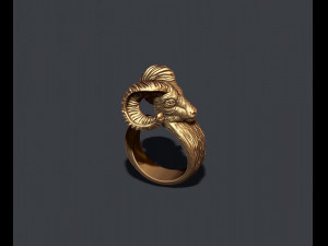 Ram Goat Aries Capricorn ring 3D-Druckmodell