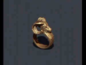 Ram Goat Aries Capricorn ring 3D Print Model