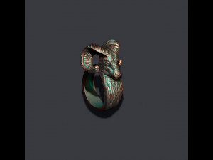 Ram Goat Aries Capricorn ring 3D-Druckmodell