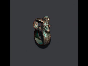 Ram Goat Aries Capricorn ring 3D Print Model