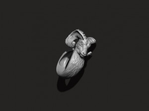 Ram Goat Aries Capricorn ring 3D-Druckmodell
