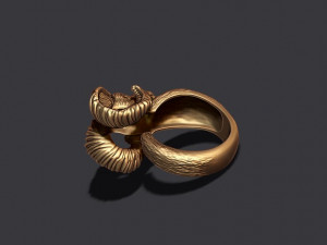 Ram Goat Aries Capricorn ring 3D-Druckmodell