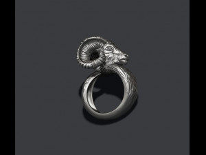 Ram Goat Aries Capricorn ring 3D-Druckmodell