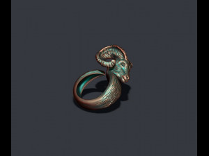 Ram Goat Aries Capricorn ring 3D-Druckmodell