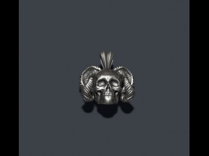 Skull with horns pendant 3D 打印模型