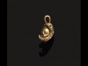 Skull with horns pendant 3D 打印模型