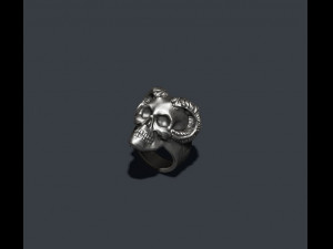 Skull with horns ring 3D Print Model
