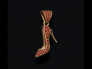 Women shoes pendant with gems Model Cetak 3D