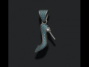 Women shoes pendant with gems Model Cetak 3D