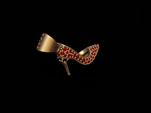 Women shoes pendant with gems Model Cetak 3D
